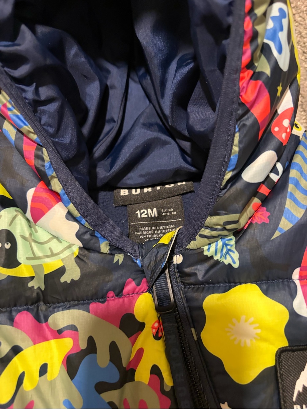 Burton Navy Floral Multicolor Baby One-Piece Puffer